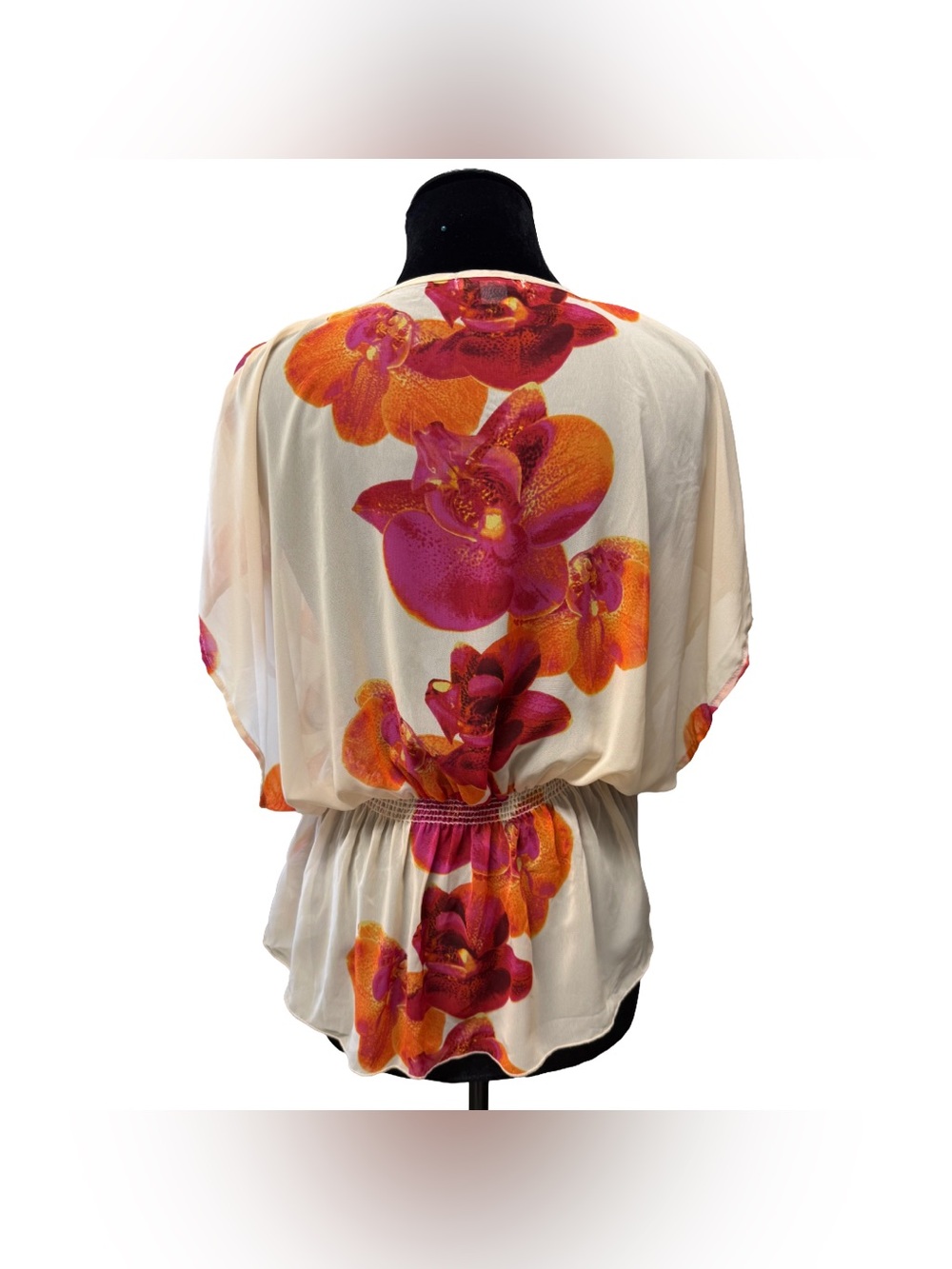 Y2K Forever 21 Sheer Front Tie Flower Kimono - Picture 3 of 6